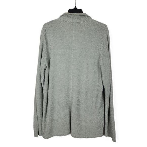 The Men's Store Stretch Knit Cardigan Sweater Green White Melange Large NWT - Picture 2 of 6